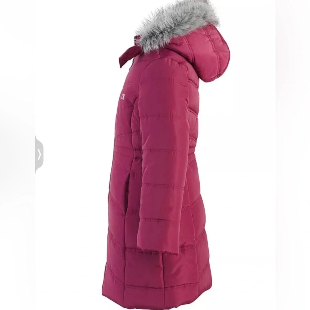 CALVIN KLEIN JEANS Girl's Puffer Hooded Fleece-Lined Coat - Size 8/10 (M)